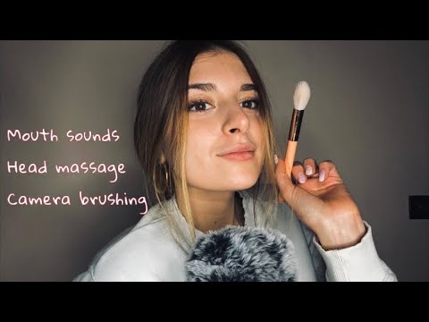 ASMR ITA ~mouth sounds, camera brushing and mic scratching~