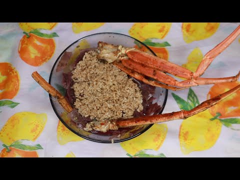 Crab Rice Cabbage ASMR Eating Sounds