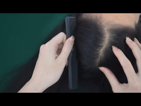 ASMR Hair Combing With Comb, Relaxing Hair Parting, Scalp Scratching For Stress Relief
