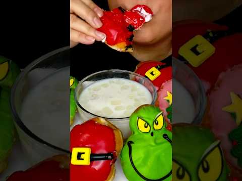 DONUTS AND ICE COLD MILK #asmr #donut #milk #shorts