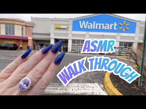 ASMR Gum Chewing Walmart Walk Through | Whispered Voice Over & Tapping