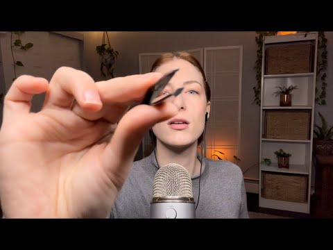 Asmr snipping, cutting & plucking w/ tweezer & mini scissors