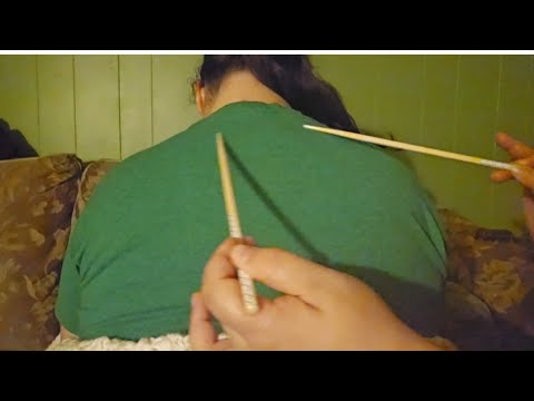 🥢 ASMR Chopsticks, Back Tracing Game and Hair Parting 🥢