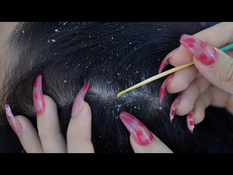 Scalp Check ~ Scalp Scratching ~ Wooden Tools ~ Hair Parting ~ No Talking
