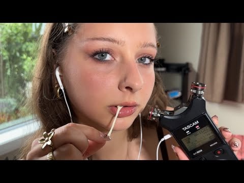 ASMR | Gum Chewing, Mouth Sounds & Inaudible Whispering (Tascam Triggers)
