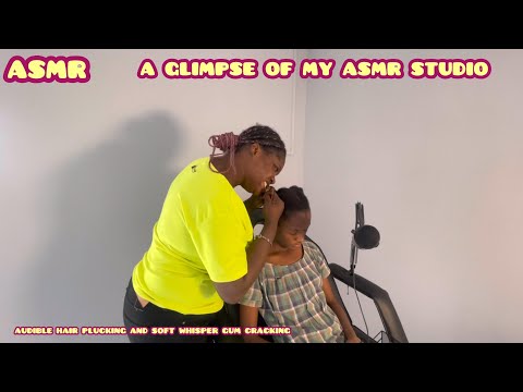 ASMR✨A GLIMPSE OF MY ASMR STUDIO, HAIR PLUCKING,SCRATCHING, WITH SOFT WHISPER GUM CRACKING.