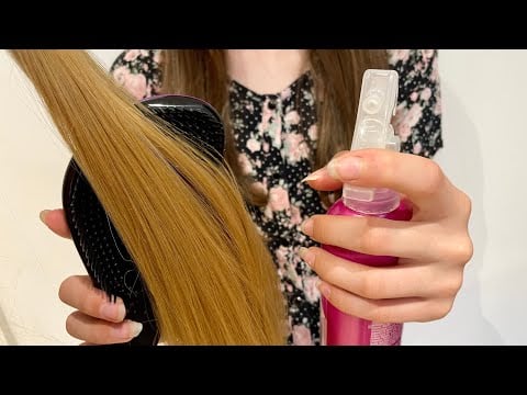 ASMR Hairbrushing + Head Massage | Brushing your hair | spray sounds | no talking no tapping