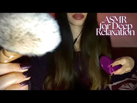 ASMR for Deep Sleep in 40 minutes 😴💫 (mic brushing, hair brushing, sticky sounds, whispering) 