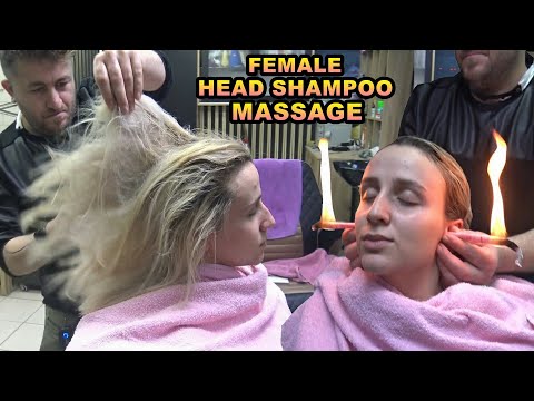 ASMR FEMALE FACE GUASHA MASSAGE 💈CRACKING💈female shampoo head, ear, throat, arm, palm, neck massage