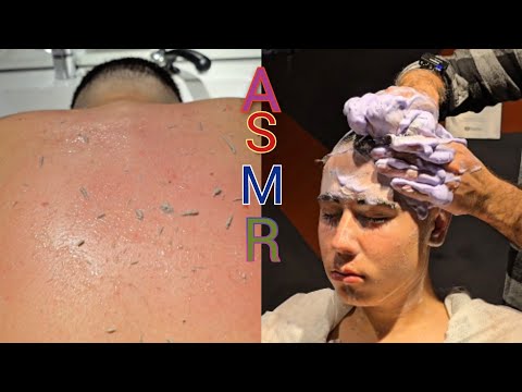 HEAD MASSAGE AND BACK DIRT REMOVAL ASMR SLEEP MASSAGE