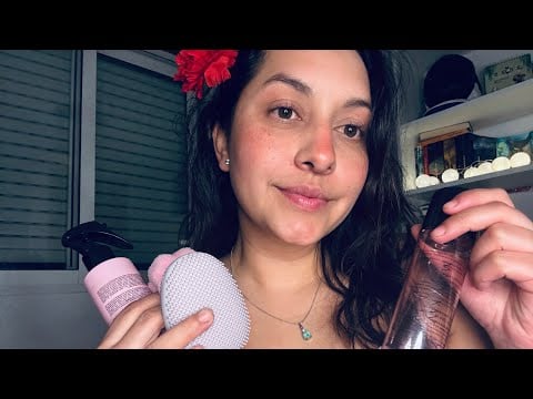 ASMR✨ TE CUIDO Y AYUDO A DORMIR CON OBJETOS COLOR ROSA 🌸💕