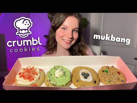 ASMR Crumbl Cookies Mukbang 🍪