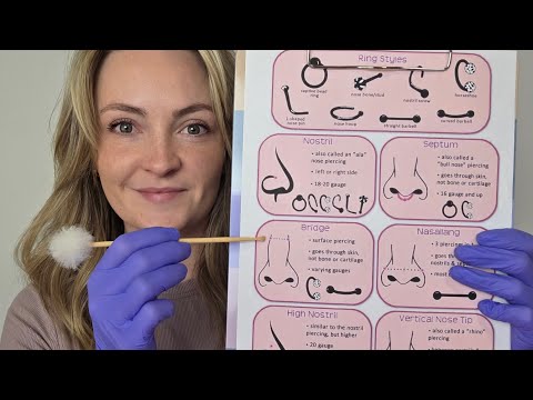 ASMR 1 Minute Cranial Nerve Exam, Eye Exam, Nose Piercing, Haircut, Spa, Smell & Color Test