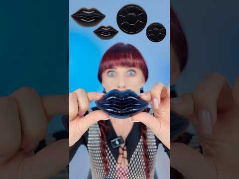 ASMR Giant Gummy Black Oreo, Gummy Lips Candy  #mukbang