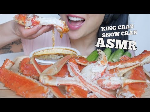 ASMR KING CRAB + SNOW CRAB + SEAFOOD SAUCE (EATING SOUNDS) NO TALKING | SAS-ASMR