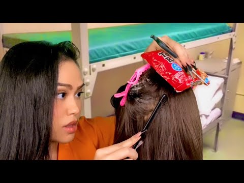 ASMR Sassy Prison Inmate Gives U Scalp Check, Haircut, Neck Massage (Ur NEW Here) Jersey Accent |gum