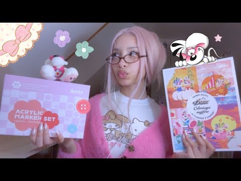 ASMR | Color with me Diddl edition !🎀 using Arrtx acrylic Markers 🌙 