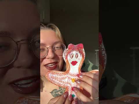 ASMR- Mouth Sounds On A Gingerbread Lady🎄 #asmr #mouthsounds #asmrchristmas #asmrtriggers