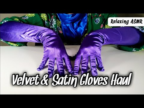 Velvet & Satin Gloves + Scarf Haul 💜 Repeating Words 💙 Soft Speaking & Whispering 🧤 Relaxing ASMR