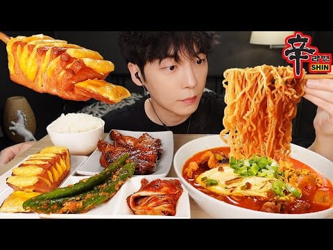 MUKBANG |  집밥! 직접 만든 오이고추 김치 & 신라면, 양념 치킨, 치즈 통스팸 먹방 | RECIPE KOREAN HOME FOOD