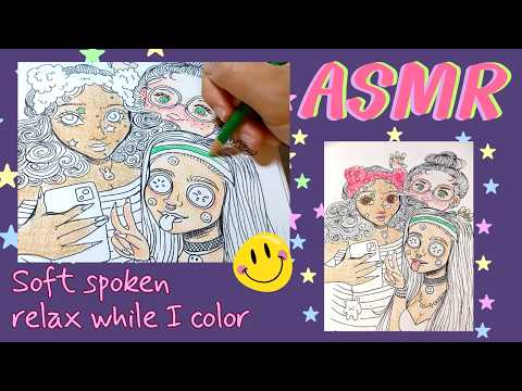 ASMR Color and ramble soft spoken color pencils ‪‪❤︎‬