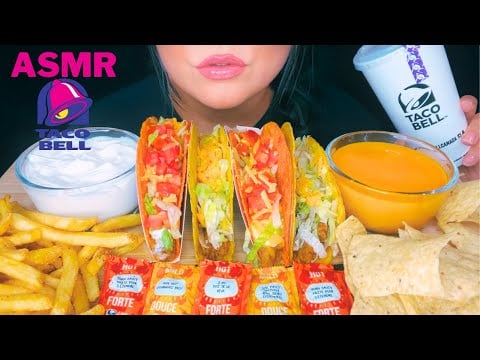 ASMR EATING TACO BELL MUKBANG (NO TALKING) EATING SOUNDS