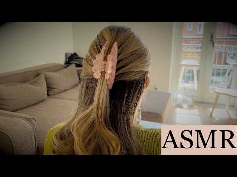ASMR | Hair Play with Hair Clips & Clicky Tapping with Long Nails (No Talking)