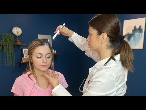 ASMR Head to Toe College Physical Assessment (Head, Eyes, Abdomen, Scalp Exam)