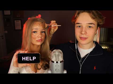 ASMR Doing My Sister's Makeup...