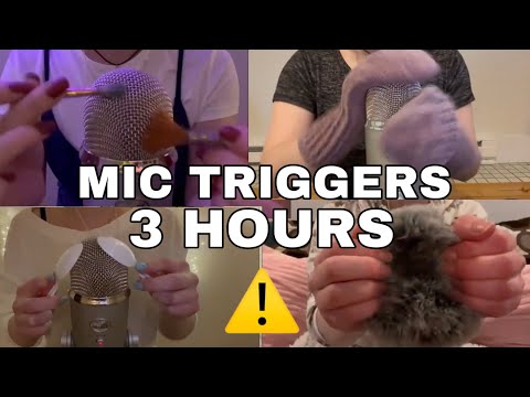 ASMR | 3 HOURS of Fast and Aggressive MIC TRIGGERS for Sleep Study Background | No Talking