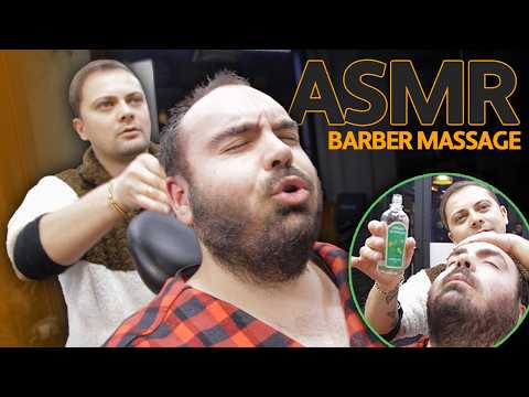 CUCUMBER WATER MASSAGE | ASMR Barber Massage For Sleep Relief (head massage - leg massage)