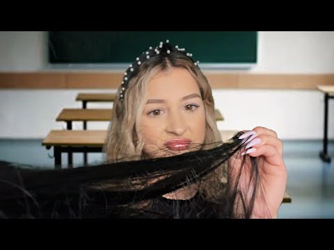 ASMR toxic friend plays with your hair in back of class 😴