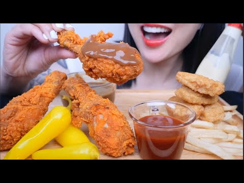 FRIED CHICKEN & GRAVY (ASMR EATING SOUNDS) NO TALKING | SAS-ASMR