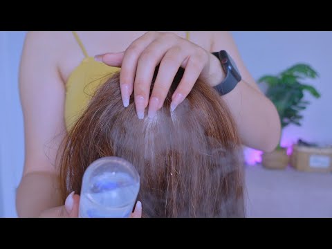 ASMR Relaxing Your Mind with the Spray Hair Brushing No Talking