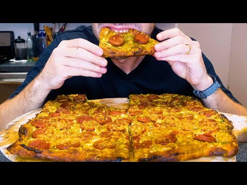 ASMR PIZZA PARTY ! PESTO PEPPERONI ! MUKBANG NO TALKING * NOMNOMSAMMIEBOY * 피자