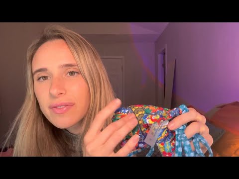 ASMR Swimsuit Bikini Haul (Fabric Sounds, Whispers, Scratching)