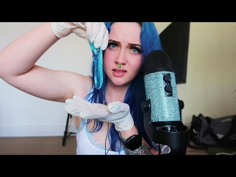 ASMR Latex Glove Sounds & Slime Playing