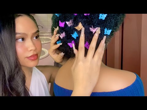 ASMR Girl In School Bathroom Plays W/ Your Hair (& Comforts U) + Back Scratch Roleplay 😴