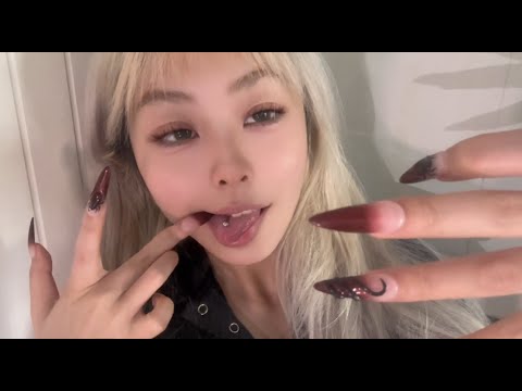 ASMR spit painting on MY face*with teeth scratching*