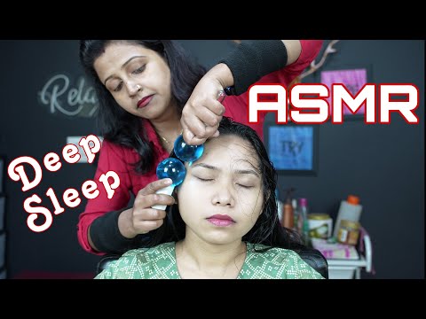 Satisfying ASMR Head Massage | ASMR Head Massage For Deep Sleep | Barber Girl Chaitali Neck Massage