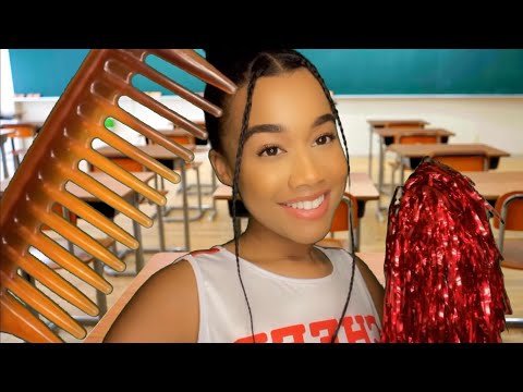 ASMR Cheerleader Does Your Hair In Class 📣💇‍♀️ Haircut Role-play