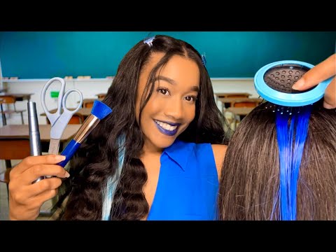 ASMR The Girl Behind You In Class Is Obsessed W/ The Color Blue 💙 🦋 Personal Attention ASMR