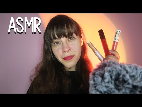 ASMR up close lipgloss application self love ramble with positive affirmations *tingly*💗