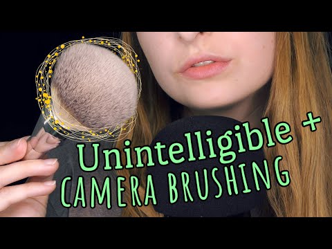 ASMR | Unintelligible Whispers with Camera Brushing