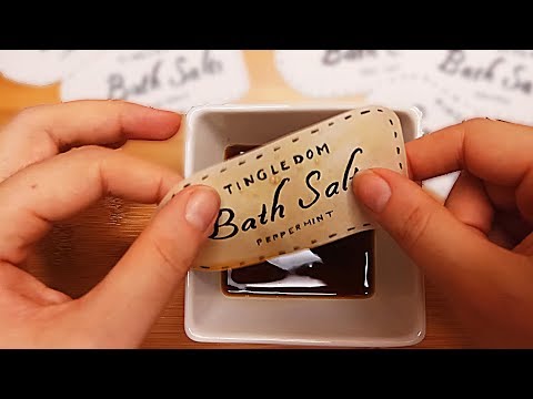 Preparing Tags, Punching Holes & Tying for Bath Salts ASMR Role Play