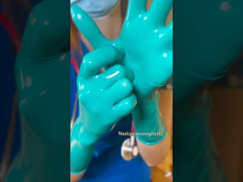 Snapping and oiling gloves . ASMR #nurse #glovesounds #latexgloves