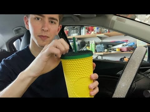 ASMR in my girlfriends car for the first time +relaxing tapping and whispering*