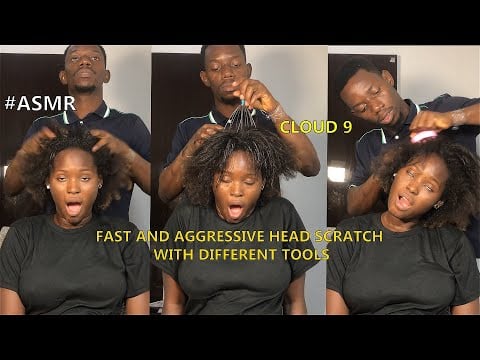 ASMR AGGRESSIVE HEAD SCALP SCRATCH |HEAD MASSAGE | HAIR WASH WITH DIFFERENT TOOLS 4 RELAXATION SLEEP