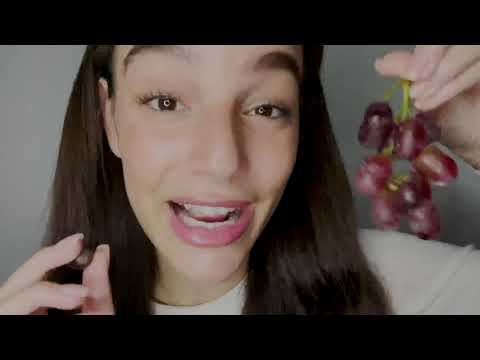 ASMR - eating grapes and taking care of your skin