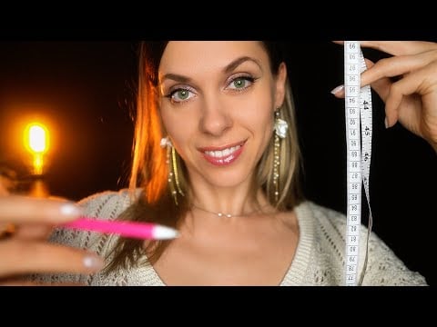 ASMR Measuring Your Face & sketching you for SLEEP, Personal Attention 📐